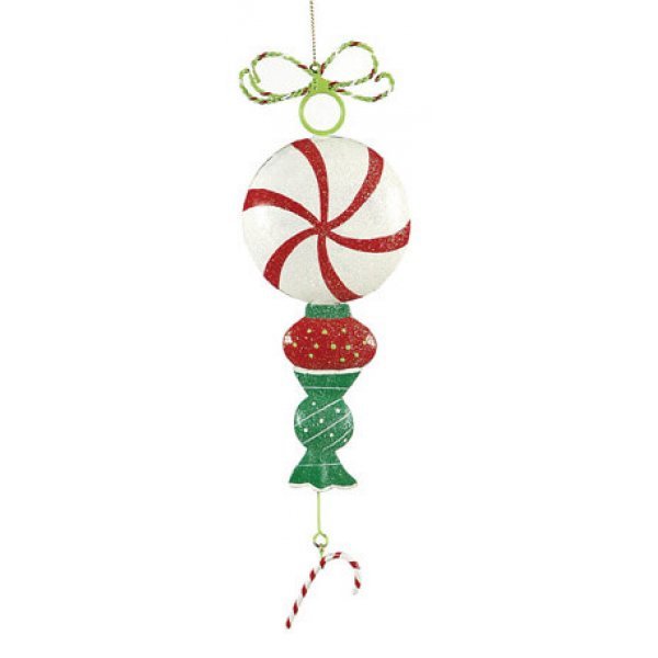 Χριστουγεννιάτικη Κρεμαστή Μεταλλική Καραμέλα - Γλειφιτζούρι (25cm)